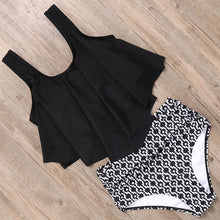 Load image into Gallery viewer, High Waist Push Up Bathing Suit Ruffle Bikini Set