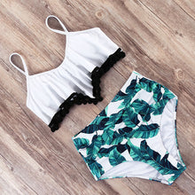 Load image into Gallery viewer, High Waist Push Up Bathing Suit Ruffle Bikini Set