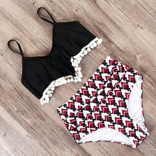 Load image into Gallery viewer, High Waist Push Up Bathing Suit Ruffle Bikini Set
